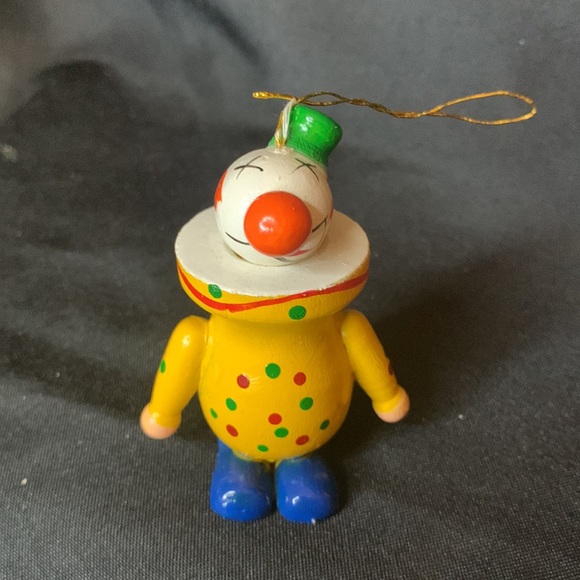 Set of 3 vintage hand painted wood clowns - Picture 7 of 10